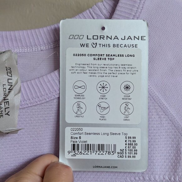 NWOT Lorna Jane long sleeve, seamless, exercise top Size S - Picture 7 of 10